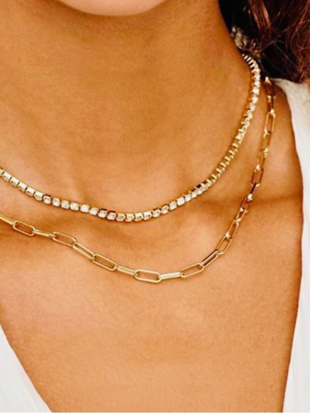 Gorjana tennis clasp necklace